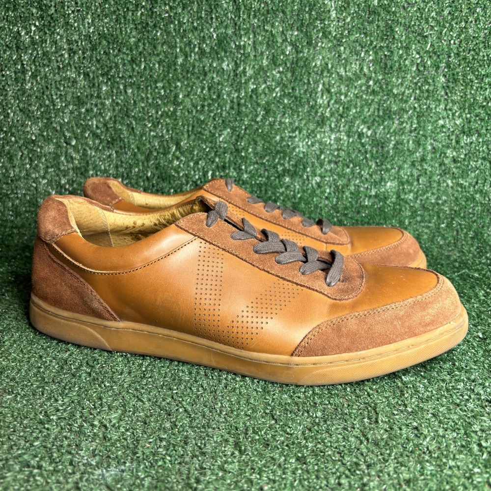 Vionic‎ Brok Perforated Leather Suede Casual Fashion Sneakers Brown Mens Size 11